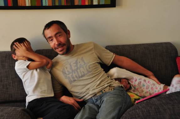 Com o André e a Luiza, filhos do Marcelo e da Su, no apartamento em Key Biscayne, na Flórida - Estados Unidos